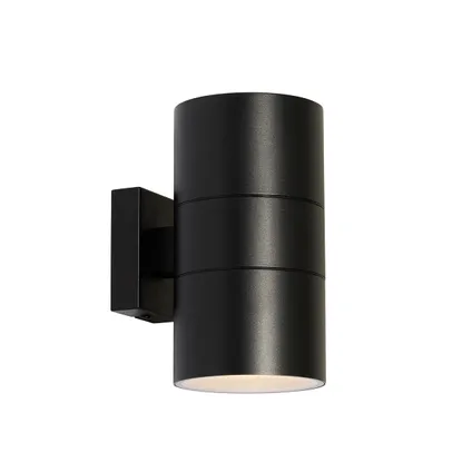 QAZQA Professional Moderne Buiten wandlamp zwart 2-lichts AR111 IP44 - Duo 8