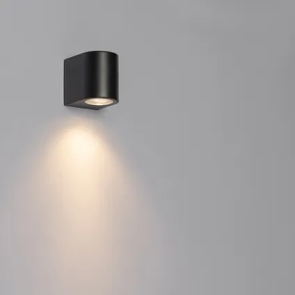 QAZQA Moderne buiten wandlamp zwart kunststof ovaal - Baleno 10