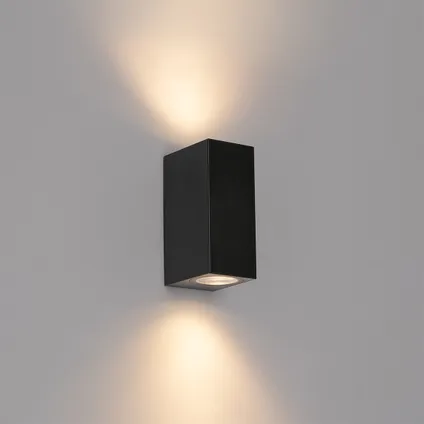 QAZQA Moderne buiten wandlamp zwart kunststof 2-lichts - Baleno 9