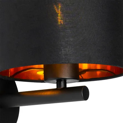 QAZQA Moderne wandlamp zwart met goud - VT 1 3