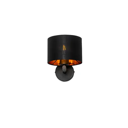 QAZQA Moderne wandlamp zwart met goud - VT 1 7
