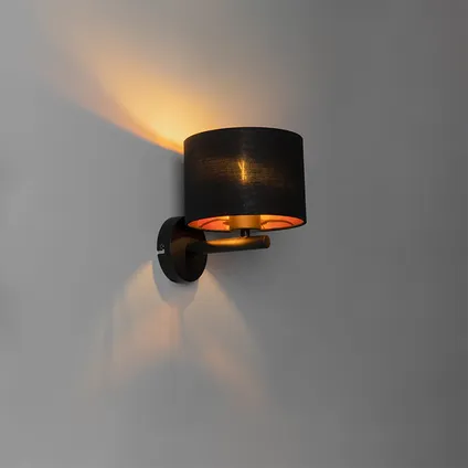 QAZQA Moderne wandlamp zwart met goud - VT 1 10