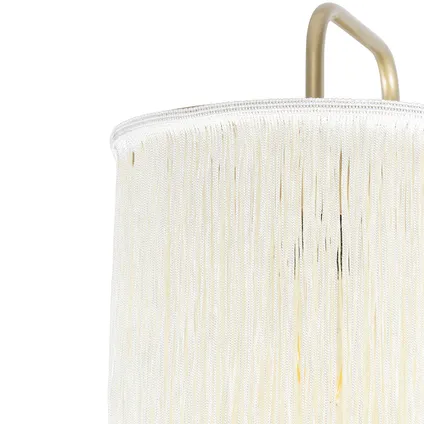 QAZQA Oosterse wandlamp goud crème kap met franjes - Franxa 3