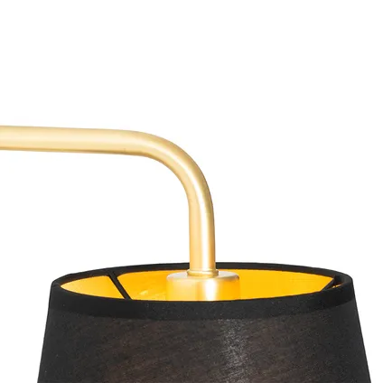 QAZQA Moderne wandlamp zwart en goud met leeslamp - Renier 7