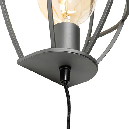 QAZQA Industriële wandlamp donkergrijs met schakelaar - Arthur 5