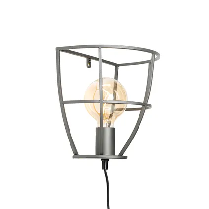 QAZQA Industriële wandlamp donkergrijs met schakelaar - Arthur 8