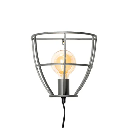 QAZQA Industriële wandlamp donkergrijs met schakelaar - Arthur 10