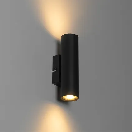 QAZQA Moderne wandlamp zwart 2-lichts - Jeana 2