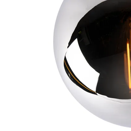 QAZQA Art deco plafondlamp zwart met smoke glas - Pallon 5