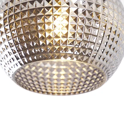 QAZQA Art Deco plafondlamp zwart met smoke glas - Sphere 5