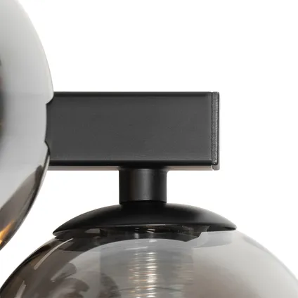 QAZQA Moderne wandlamp zwart met smoke glas 5-lichts - Bianca 2