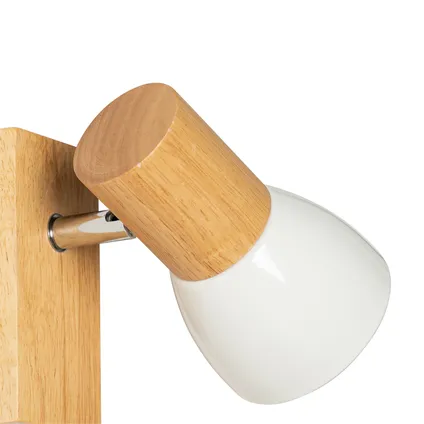 QAZQA Landelijke wandlamp hout met wit verstelbaar - Thorin 7