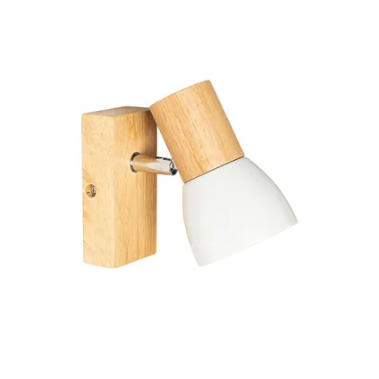 QAZQA Landelijke wandlamp hout met wit verstelbaar - Thorin 9
