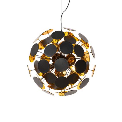 QAZQA Design hanglamp zwart en goud - Cerchio