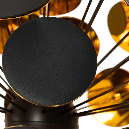 QAZQA Design hanglamp zwart en goud - Cerchio 2