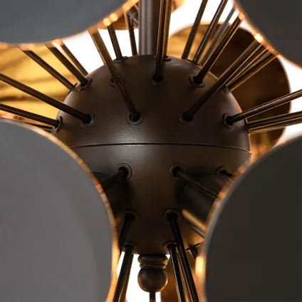 QAZQA Design hanglamp zwart en goud - Cerchio 9