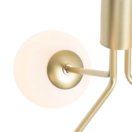 QAZQA Art Deco hanglamp goud met opaal glas 3-lichts - Coby 5