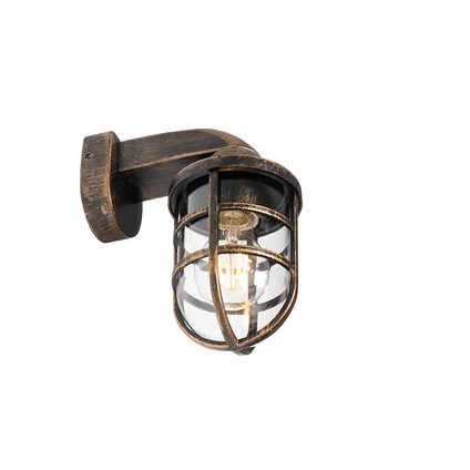 QAZQA Vintage buiten wandlamp antiek goud IP54 - Joeri 9