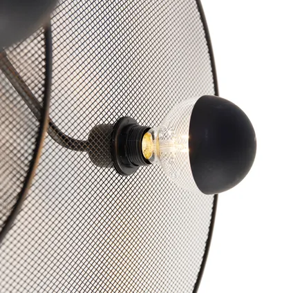 QAZQA Design wandlamp zwart met mesh 3-lichts - Jane 5