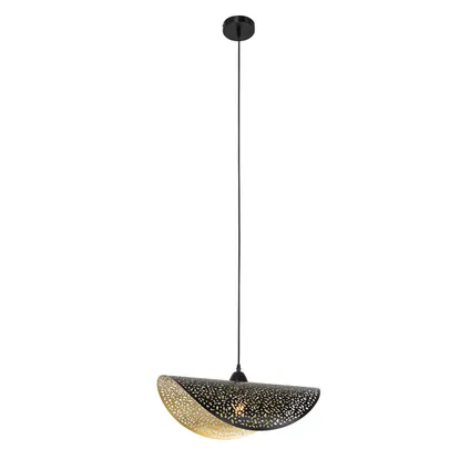 QAZQA Lampe à suspension orientale noire et dorée 50 cm - Japke 3