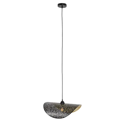 QAZQA Lampe à suspension orientale noire et dorée 50 cm - Japke 9