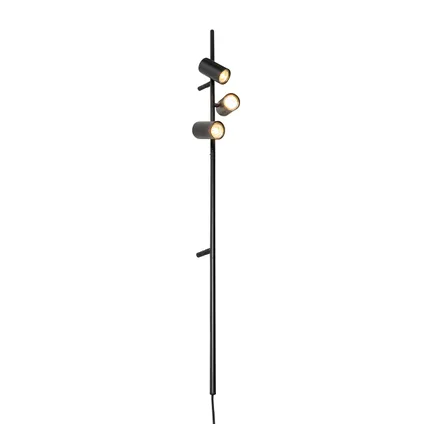 QAZQA Wandlamp zwart met voetschakelaar 3-lichts - Jeana Luxe 7