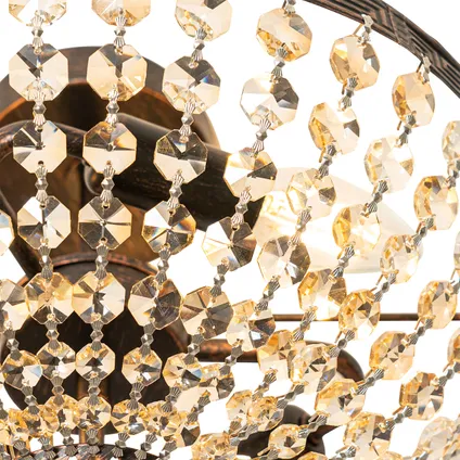 QAZQA Klassieke plafondlamp brons en kristal 3-lichts - Mondrian 3