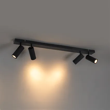 QAZQA Moderne plafondspot zwart 4-lichts verstelbaar - Renna 10