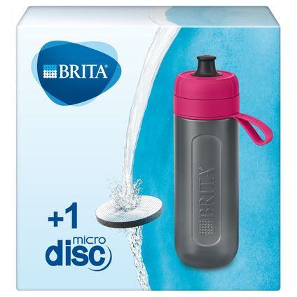 BRITA Fill&Go Waterfilterfles ACTIVE 0,6L Roze - met 1 MicroDisc