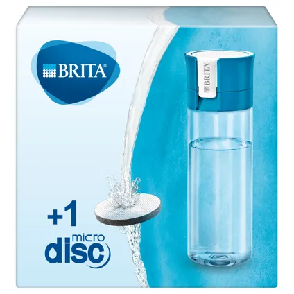 BRITA Waterfilterfles VITAL 0,6L - Blauw - inclusief 1 MicroDisc