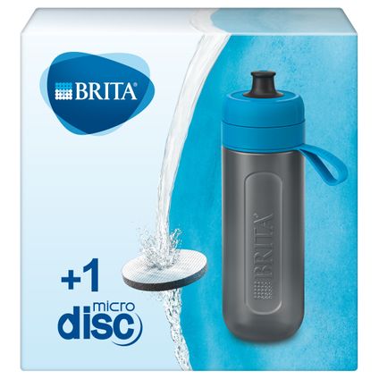 BRITA Fill&Go Waterfilterfles ACTIVE 0,6L Blauw - met 1 MicroDisc