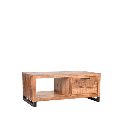 LABEL51 Table basse Glasgow - Rugueux - Bois de manguier - 110x60 cm