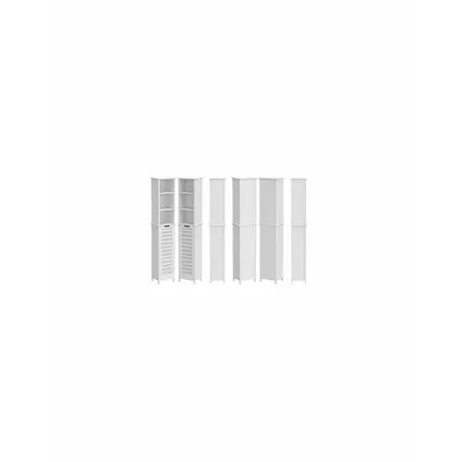 Badkamerkast Miami - 35x26x173 cm - Incl. 1 Deur & 6 Planken - Wit 2