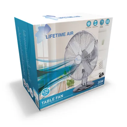 Lifetime Air Ventilateur 30 Cm Chrome 5