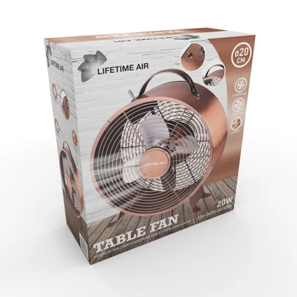 Lifetime Air Ventilateur de table 20cm 230V Cuivre 2