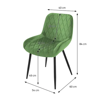 ML-Design Eetkamerstoelen met Rugleuning & Armleuningen Set van 2 Groen 6