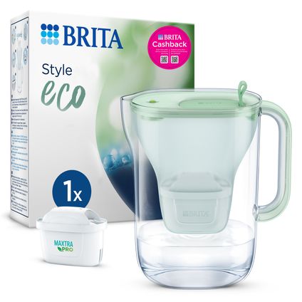 BRITA Carafe filtrante Style Eco Cool 2,4L - Vert + 1 cartouche MAXTRA PRO AIO