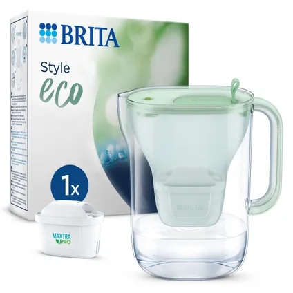 BRITA Carafe filtrante Style Eco Cool 2,4L - Vert + 1 cartouche MAXTRA PRO  AIO