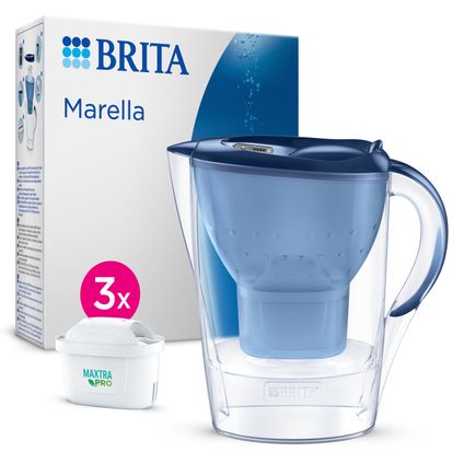 BRITA Carafe filtrante Marella Cool 2,4L - Bleu + 3 cartouches MAXTRA PRO AIO