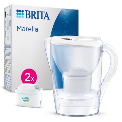 BRITA Carafe filtrante Marella Cool 2,4L - Blanc + 2 cartouches MAXTRA PRO AIO