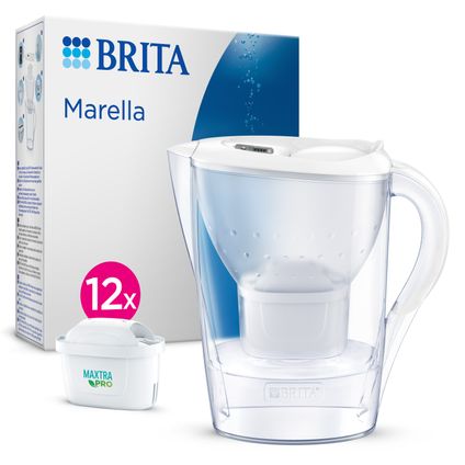 BRITA Carafe filtrante Marella Cool 2,4L - Blanc + 12 cartouches MAXTRA PRO AIO
