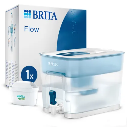 BRITA Carafe filtrante Flow Cool 8,2L - Bleu + 1 cartouche MAXTRA