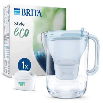 BRITA Waterfilterkan Style Eco Cool + 1 MAXTRA PRO Filter - 2,4L - Blauw