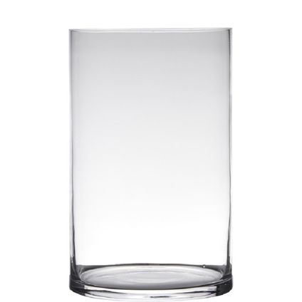 Transparante home-basics cilinder vorm vaas/vazen van glas 40 x 19 cm