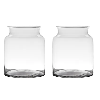 Hakbijl Glass Vaas - glas - transparant - 4 l - 22 x 27 cm 3