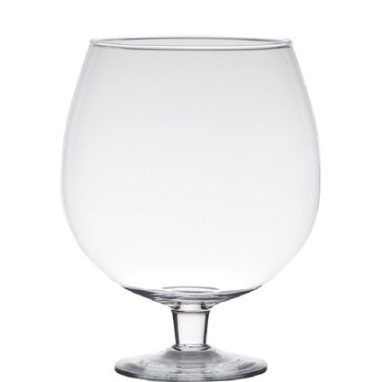 Hakbijl Glass Vaas - brandy - glas - op voet - 20 cm