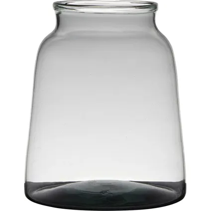 Hakbijl Glass Vaas - transparant - gerecycled glas - 23 x 19 cm