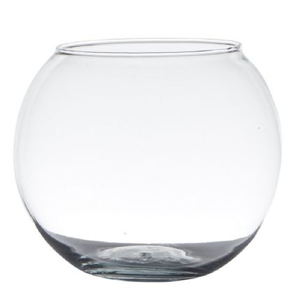 Hakbijl vaas - bolvormig - H15 x D20 cm - glas