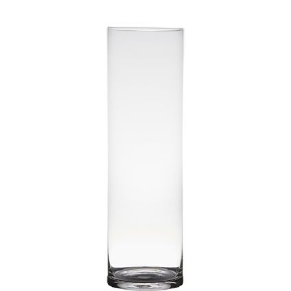 Hakbijl Glass Vaas - cilinder - glas - transparant - 50 x 15 cm