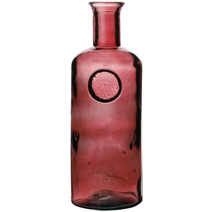 Natural Living Vaas Olive Bottle - robijn rood - glas - D13 x H27 cm